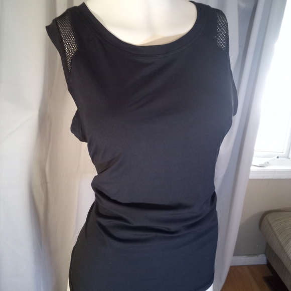 90 Degree By Reflex Black Mesh Accent Tank Top - Picture 1 of 2